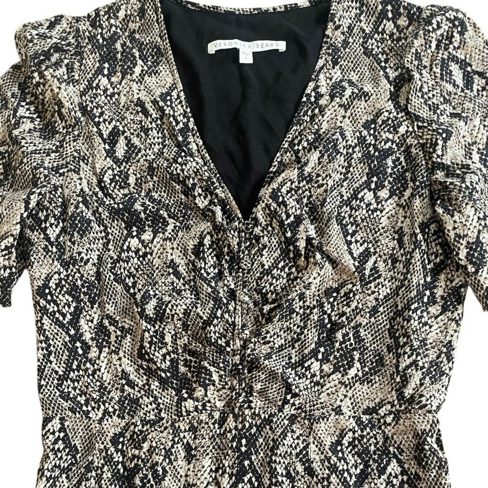 Veronica Beard Ried Python Snake Print Short Slee… - image 2